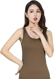 [AZIDWERYQ] Tank Top with Built in Bra for Women, Modal Tank Tops Elastic Skin-Friendly Sleeveless Racerback Camisole Tops for Workout Yoga Top Built in Bra Green
