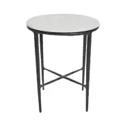 Cafe Lighting & Living Heston Round Marble Side Table (Black)