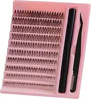 NASHRIO Lash Clusters Kit,120pcs Eyelash Extension Kit with Clusters Lash Glue Remover and Eyelash Tweezers for Eyelash Extensions Beginners, DIY Lash Extensions Kit