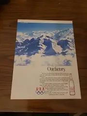 1991 EVIAN WATER Alps Origin Spring Water Sponsor 92 US Olympic Team PRINT AD
