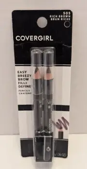 Covergirl Easy Breezy Brow Fill + Define Pencils Crayons Rich Brown 505