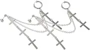 [TINEASUR] 1 Pair Cross Earrings Mens Chain Necklaces Mens Jewelry Dangle Earings Rack Hoop Earrings Men Earrings Couple Rings Mens Earrings Bow Cross Pendant Earrings Cross Silver Alloy