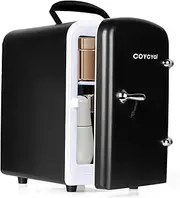 COYCYQI Mini Fridge for Skincare, 4L/6 Can Small Personal Beauty Cooler and Warmer, Portable USB Refrigerator for Bedroom, Makeup, Beverage, Home, Ravel (Black)