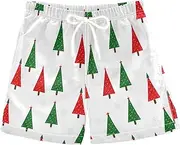 [RPLIFE] Boys Trunks, Anti-Chafe Swim Trunks Boys 2 T, Red Green Christmas Trees
