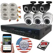 Sikker 8 Channel 1080P DVR Home Video Security Camera System with 2TB hard drive