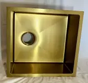 Signature Hardware Gold Stainless Steel Drop-In Bar Sink 20x19x8 Inches