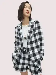 gingham blazer