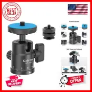 Mini Ball Head, Panoramic Camera Tripod Head with 1/4" Screw and Dual Hot Sho...