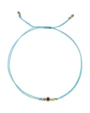 Zoe Chicco 14K Yellow Gold Floating Blue Sapphire Solitaire Cord Slider Bracelet