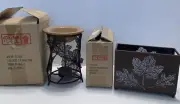 YANKEE CANDLE "Maple Leaf" Tart Burner & Double Tealight Candle Holder Set NWT