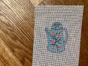New Hand Painted Needlepoint canvas- Little Tea Pot