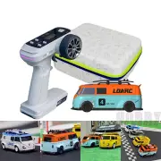 LDARC V64 1/64 2.4G RWD RC Car Mini Drift Flat On-Road LED Lights LC01 Chassis Micro Van Vehicles Models Full Proportion