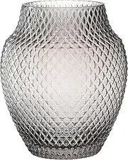 [Leonardo] Poesia Table Vase, Handmade Decorative Vase in Grey, Bulbous Flower Vase, Glass Candle Holder, Large Lantern, 23 cm High, 018673