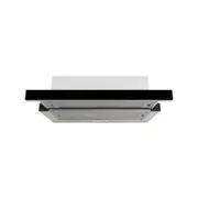 Esatto 60cm Black Glass Ducted Slide Out Rangehood