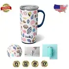 22oz Travel Mug with Handle - Elegant Insulated Design for Hot & Cold Beverages