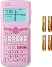 Graphing Calculator, IPepul Scientific Calculators 10 Modes (Complex, Statistics, Base-N, Equation, Table, Matrix, Vector, Graphic, G-Solve...),Ideal for School Supplies（Pink）