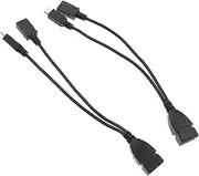 Micro USB to USB Adapter Cable 2 Pack OTG for Phone Tablet Black Data Cable External Power Support