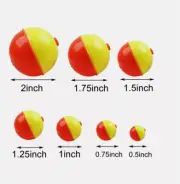 10/20Pcs Fishing Floats Bobbers 0.75"-2" Snap-On Buoy Float Ball Fishing Bobber