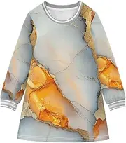 [Caihoyu] Baby Girls' Long-Sleeved Dress Toddler Stylish Basic Dress, Multicolor14, 8 Years
