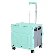 Emajin Shopping Trolley Cart 75L Foldable Grocery Storage Basket Bag Lid Wheels