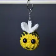 Handmade Bee Stuffed Plushie Keychain Charms