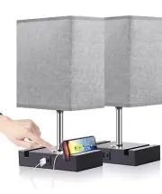 Versatile Touch Lamp with 2 Phone Stands - USB Lamp, 2 USB Ports, Edison Bulbs