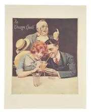 Vintage An Orange Crush Art Print Norman Rockwell 11x14 Soft Drink Advertisement