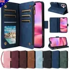 For iPhone 16 16e 15 14 13 12 11 Pro Max 8 7+ Case Zip Wallet Leather Flip Cover