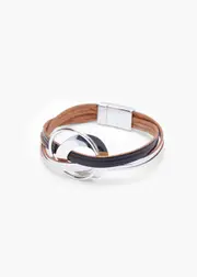 [Taking Shape] Taking Shape Thin Circle Magnetic Bracelet in Black / Silver - Women's Accessories Black / Silver