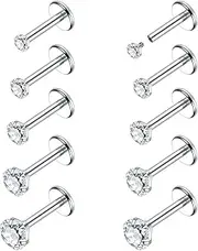 [Xpircn] 18G 16G Nose Rings Studs Stainless Steel Internally Threaded Labret Medusa Lip Rings Tragus Earrings Studs Piercing Jewelry