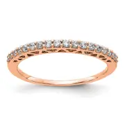 Solid 14k Rose Gold Polished Simulated CZ Band