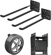 2 PCS Garage Hooks Heavy Duty Tool Organizer,12 inch Wall Mount Hanger Rack Garage Wall Heavy Duty Storage Hangers Wall Mount Organizer to Hang Chairs, Strollers, Garden Tools,Tire and More