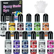 Epoxy Resin Pigment - 12 Color Liquid Transparent Colorant, Dye for Art, DIY Jewelry Making Supplies - AB Resin Colouring for Paint, Crafts - 10ml Each