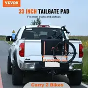 Tailgate Bike Pad, 33" Truck Tailgate Pad Carry 2 Mountain Bikes, Tailgate Protection Pad with Reflective Strips and Tool Pocket, Universal Tailgate Pad for Small-Size Pickup Trucks