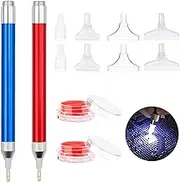 Sonsage DIY Diamond Painting Pen with Light Accessories and Tools, 2 PCS Lighting Pen 5D Dimond Paintings Point Pen Art Applicator Embroidery, Gem Art Pen Jewel Wax Picker Accessory Nail