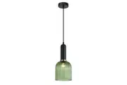 Vintaj Pendant Light Green Glass Ellipse