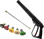 [WXNANY] Pressure Washer Gun with 1/4" Stainless Extension Wand, 5 Adjustable Nozzle Tips M22-14mm Fitting, 39.40 inch Max 3600 PSI 6.6GPM, Power Washer Cleaning for Cars Fences Driveways Patios