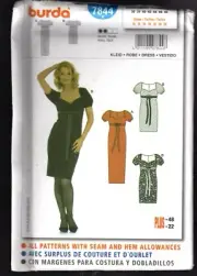 Burda Pattern 7844 Ladies Dress Sizes 10 - 22