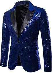 [Generic] Men Slim Fit Suit Jackets Formal Dress Blazers for Dance Party Prom Male Fashion Sequins Jacket