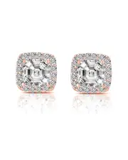 Genevive 14K Rose Plated Silver CZ Studs