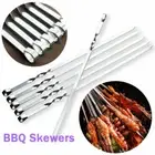 20x Grill Kabab Skewers Stainless Steel BBQ Flat Meat/Beef Grilling Roast Sticks