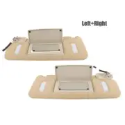 Left+Right Beige Sun Visors Set W/Lighted Mirror For GMC Silverado Tahoe 07-2014