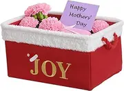 INough Mothers Day Gift Basket Empty Red & Large Holiday Baskets with Handles for Mum Gifts, Baby/Kids/Nursery Room Toy Storage Basket