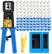 Crimping Tool Cat6 Cat5E Cat5 Rj45 Rj12/11 Pass-Through Connectors Cable Tester