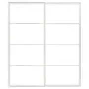 PAX pair of sliding door frames w rail, white, 200x236 cm