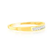 9ct Yellow Gold Eternity Straight Ring with 9 Brilliant Cut Diamonds, Q