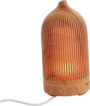 LIFKICH 1Pc Mini USB Aroma Diffuser Humidifier Colorful Night Light Super Dense Fog for Home Office Multi Purpose Aromatherapy Humidifier with Auto Shut Off Wood Grain Design