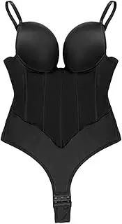 Bodysuit Shapewear Slimming Body Shaper Underwear Backless Plunge Thong Women Push