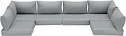 HOMREST Outdoor Replacement Cushions for Patio Furniture,Water-Repellent Sofa Cushions for 6-Seat Rattan Wicker Sectional Patio Conversation Sets,14-Piece Cushions Set for Outdoor Couch（Silver Grey）