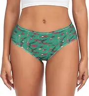 [RPLIFE] Christmas Decorations Green Womens Breifs Underware, Womens Breathable Underwear, Comfortable Soft Underwear Women, Christmas Decorations Green, Small